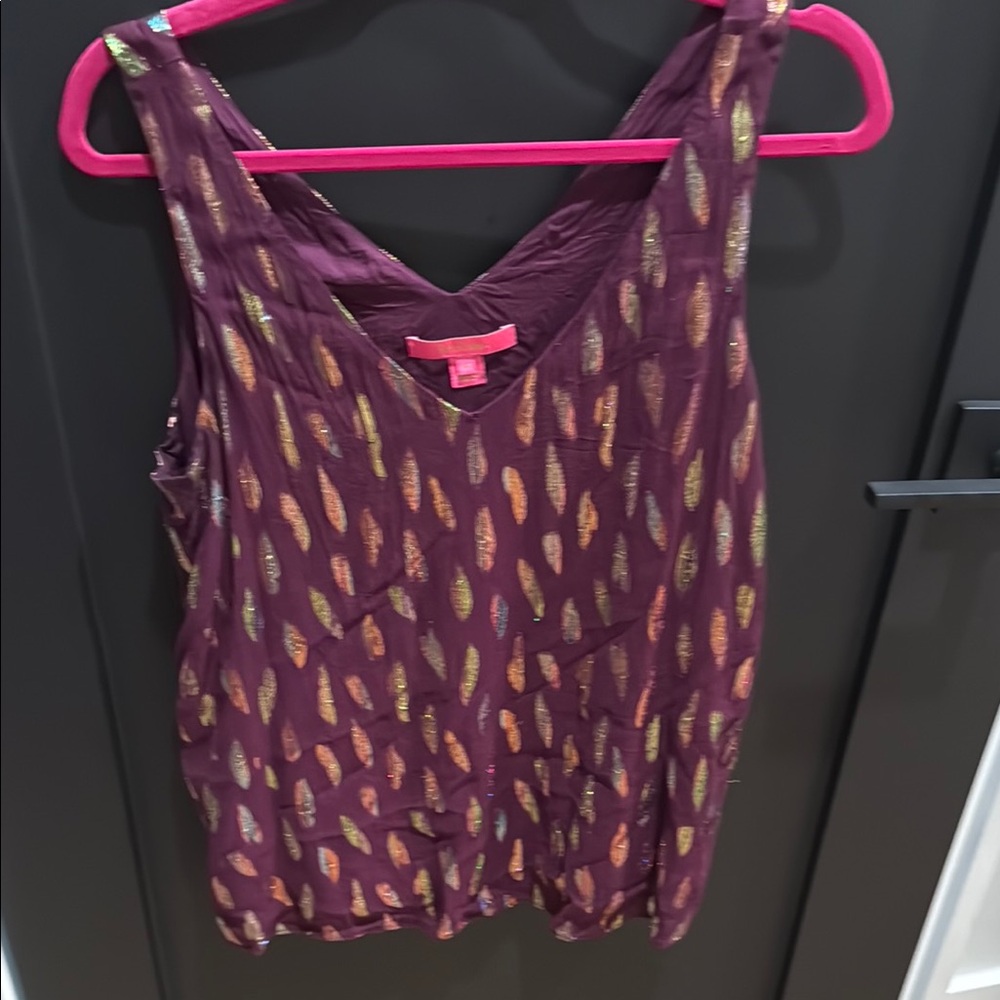 Lilly Pulitzer Asymmetrical Purple Pink Sleeveless Tank Top